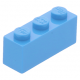 LEGO kocka 1x3, sötét azúrkék (3622)